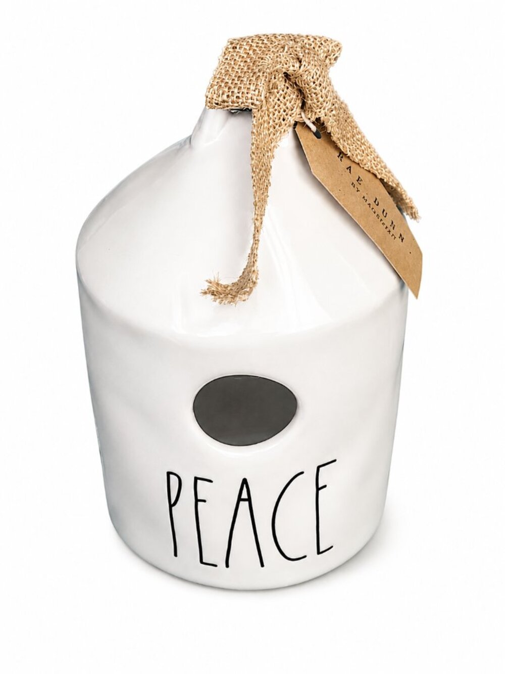 Rae Dunn "Peace" White Large Ceramic Birdhouse